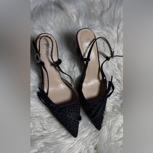 Mixx Shuz Black Mesh Heels